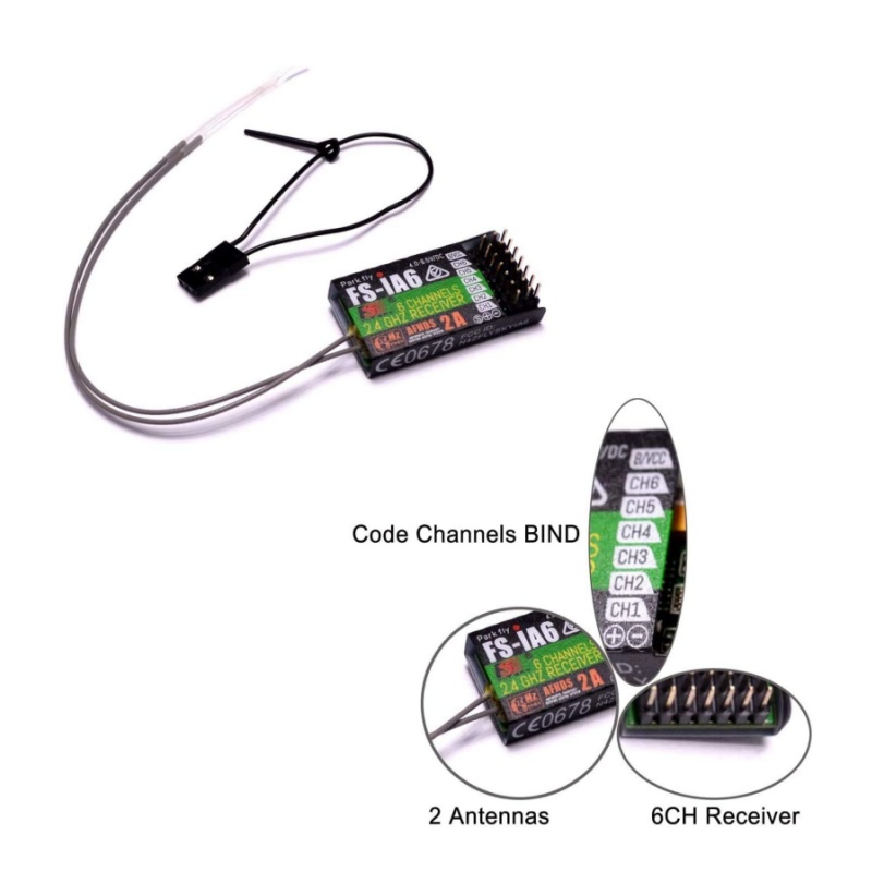 Drone Rc Control - Flysky FS-IA6 Receptor 6CH Antena Dupla