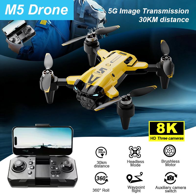 Drone Smart Rc Foldable - Drone Inteligente M5 com Câmera, Motor