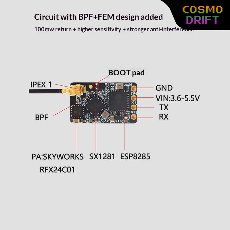 Drone Rc Controller And Receiver - Receptor Hot BAYCK Expresslrs Elrs 2.4