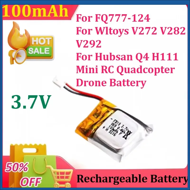 Drone Fq777 Rc Quadcopter - Bateria Lipo 3.7V 100mAh para FQ777-124