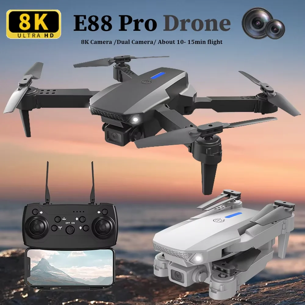 Drone E88 4K HD para Fotografi - Drone Smart Rc Foldable avaliação e preço