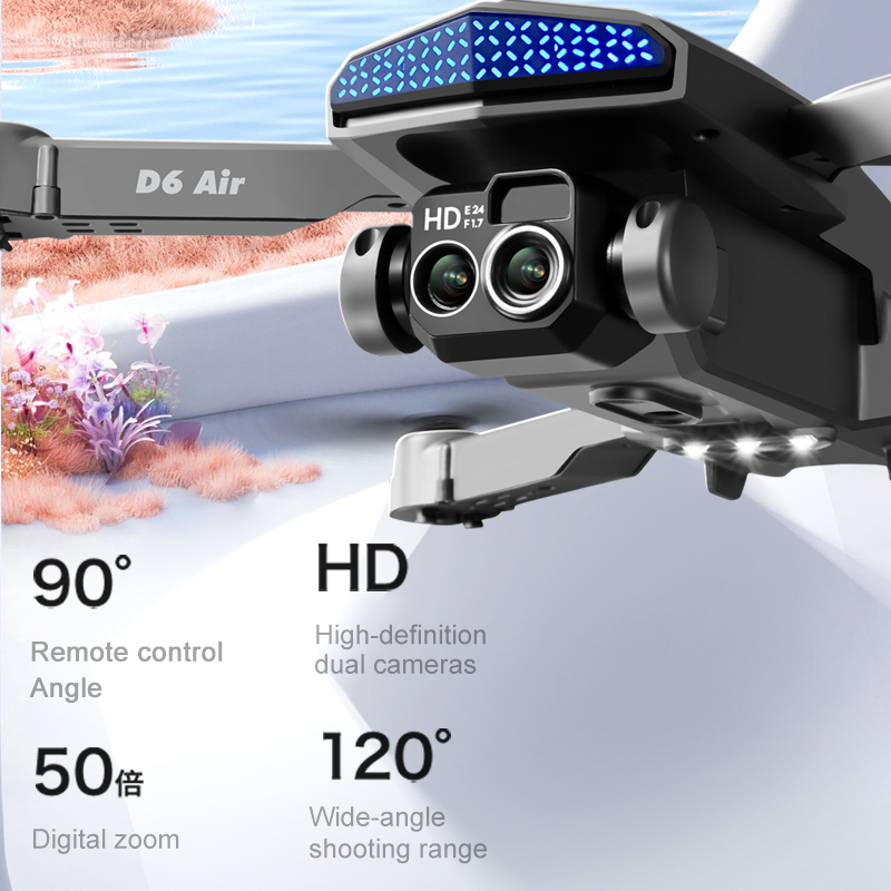 Drone D6 Air Smart Camera, dob - Drone Smart Rc Foldable avaliação e preço