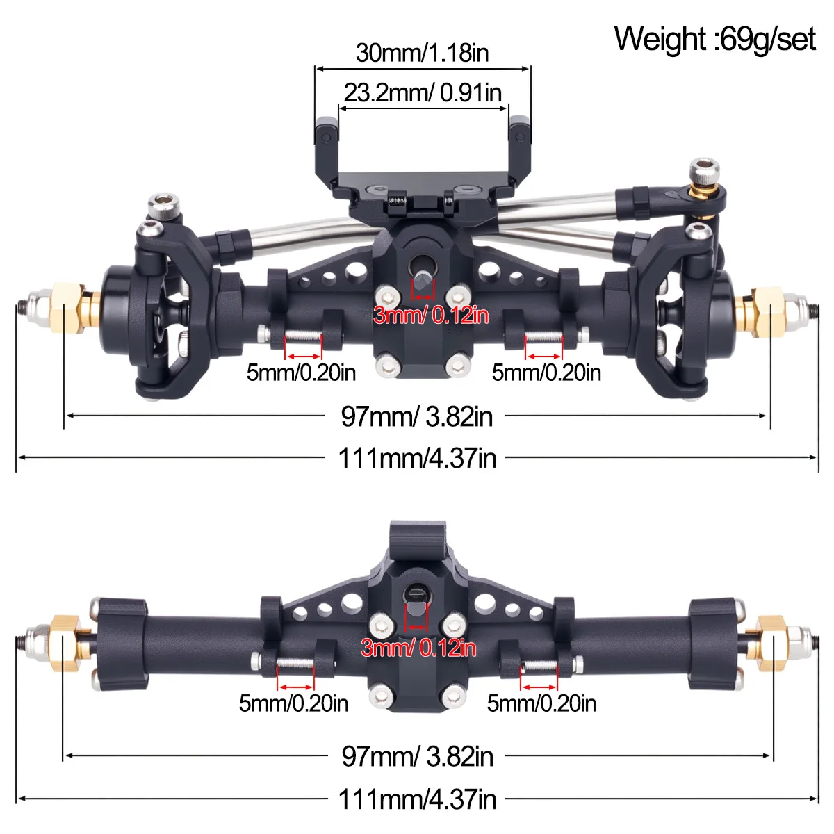 Conjunto de Eixos Dianteiro e  - Rc Crawler Axle Parts avaliação e preço